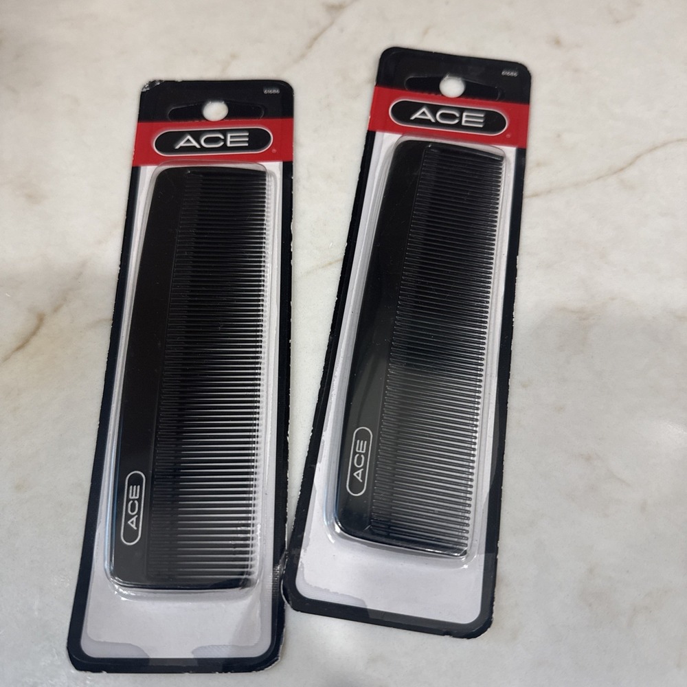 LOT of 2 Ace 5" Pocket Fine Tooth Comb New old Stock